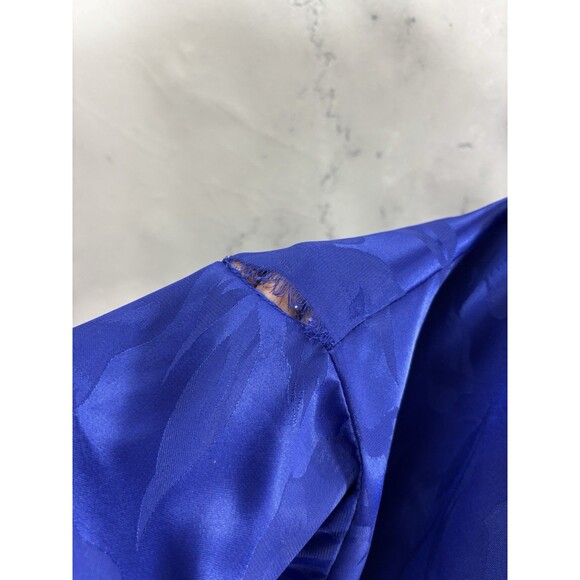 Vtg 80s Victoria's Secret Gold Label Kimono Robe Floral Blue One Size Romantic - Picture 6 of 16